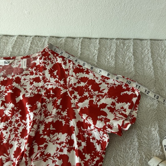 New Labelbe Red Floral Dress Womens US 16 Viscose Short Sleeve Bohemian Label Be - Picture 9 of 11